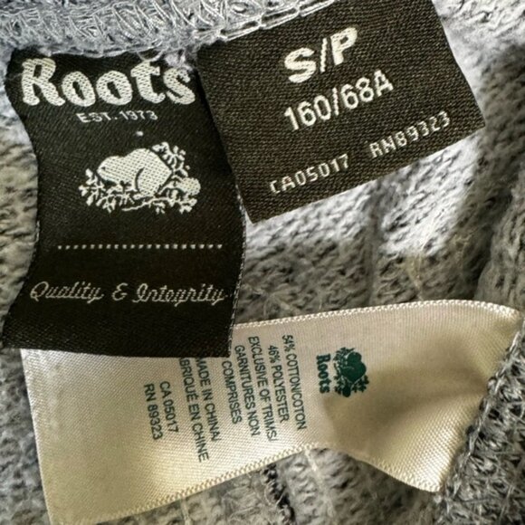 Roots Cotton Salt & Pepper Back Logo Pockets Cuff Sweatpant Track Pants Joggers - Picture 10 of 16